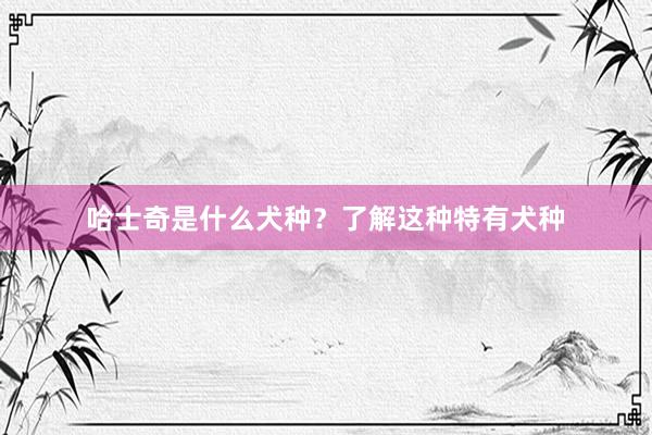 哈士奇是什么犬种？了解这种特有犬种